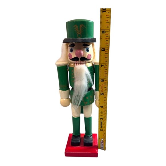 Guard Nutcracker Christmas Decor Festive Soldier Green Gold Detail Holiday 9" - Picture 3 of 9